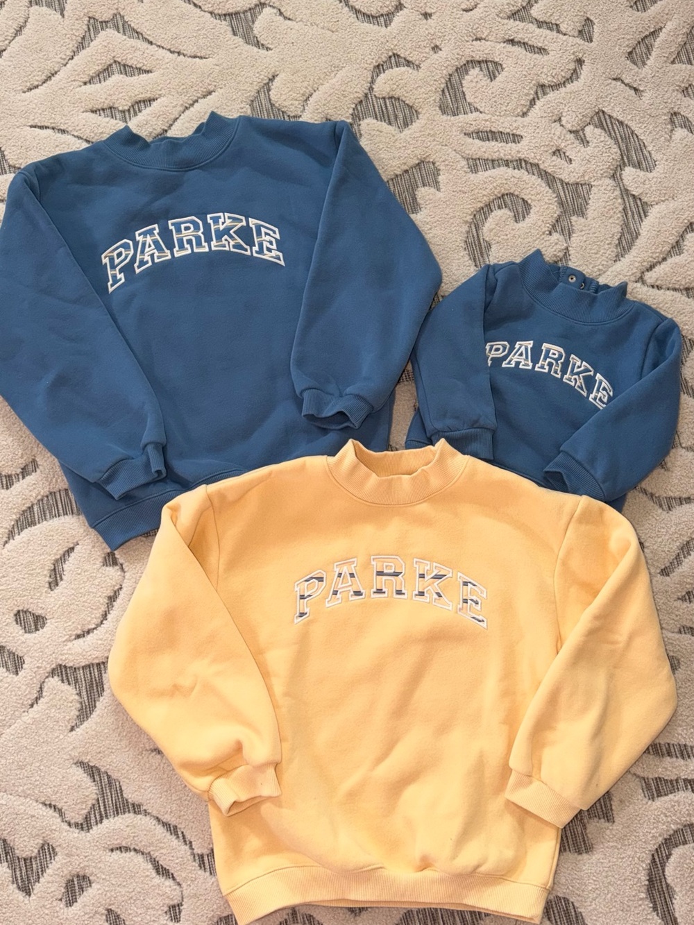 Parker Kids' Pullover Sweatshirt in Navy Blue & Butter Yellow